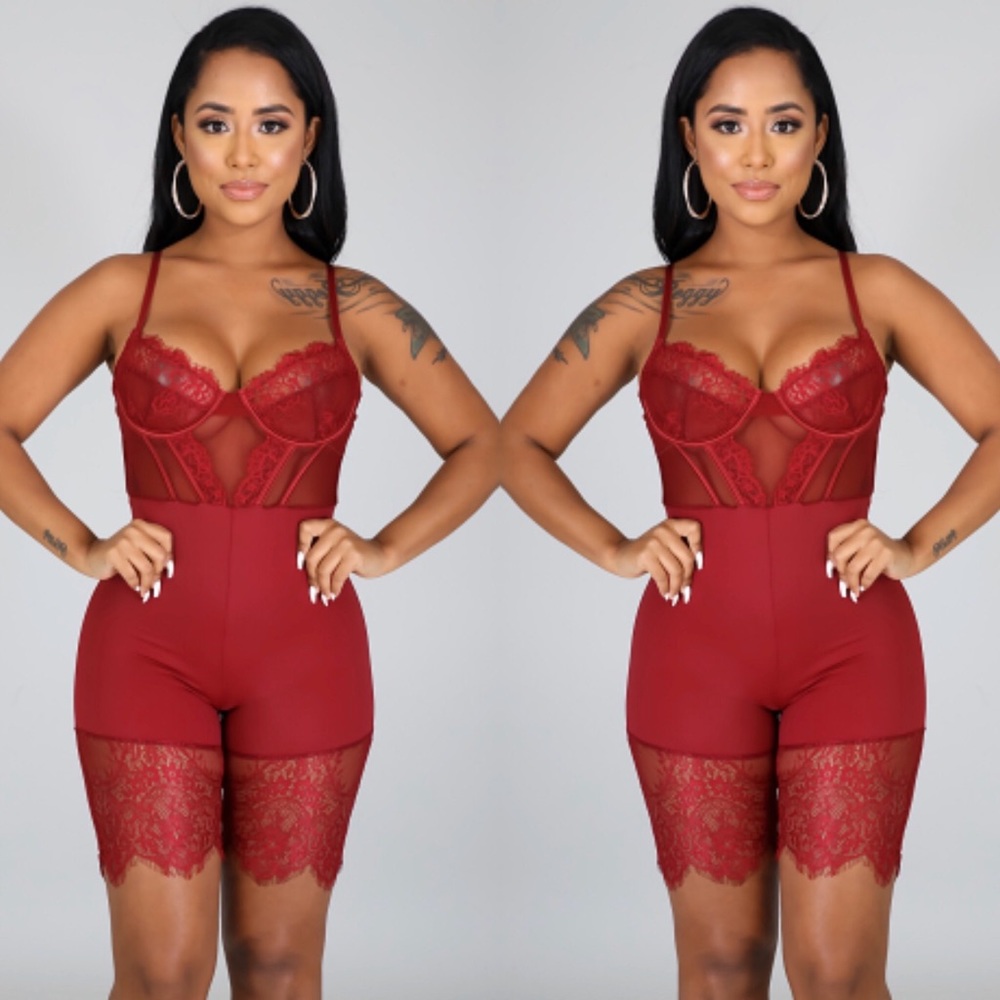 Sheer Lace Romper